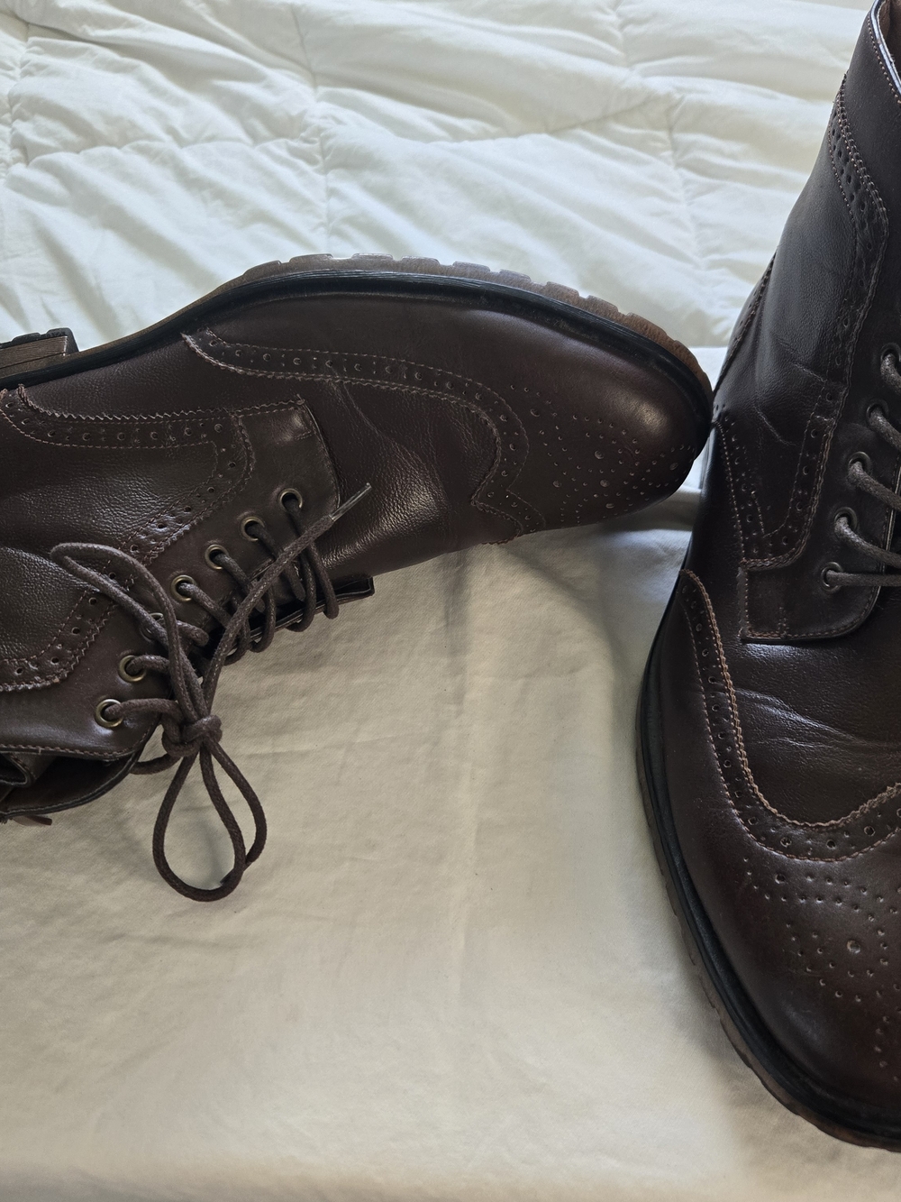 David Stone ankle boots wingtip brown size 12 EUC. 0803
